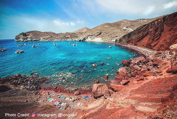 Best 15 Greece Beaches - Red Beach Santorini Island Greece